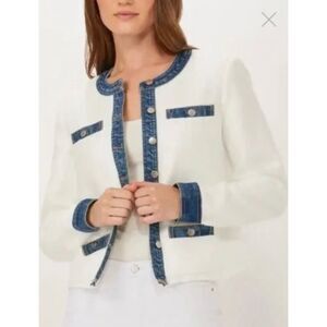 NWT - Ecru Multi Tweed Denim Jacket PL